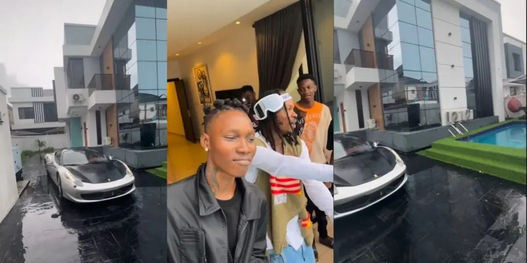 On his 24th birthday, Naira Marley celebrates signing Zinoleesky and giving him a lavish mansion (Video)